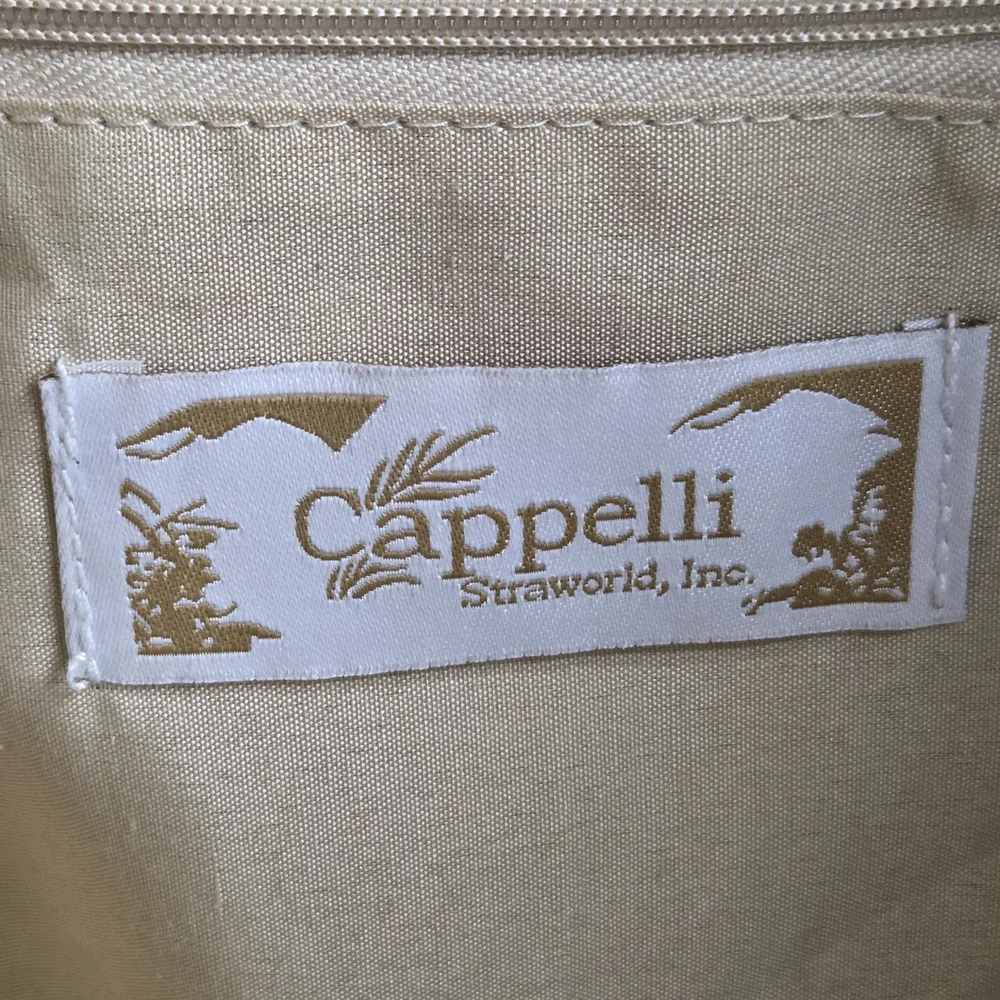 Cappelli Elegant Shimmering Metallic Gold & Tan Design Women's Tote Bag Vintage